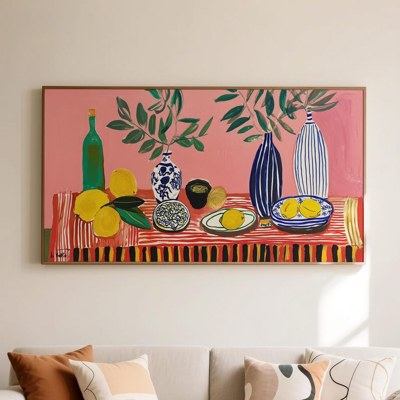 Florist Supply Vases - Mediterranean Lemon Kitchen Canvas Wall Art,