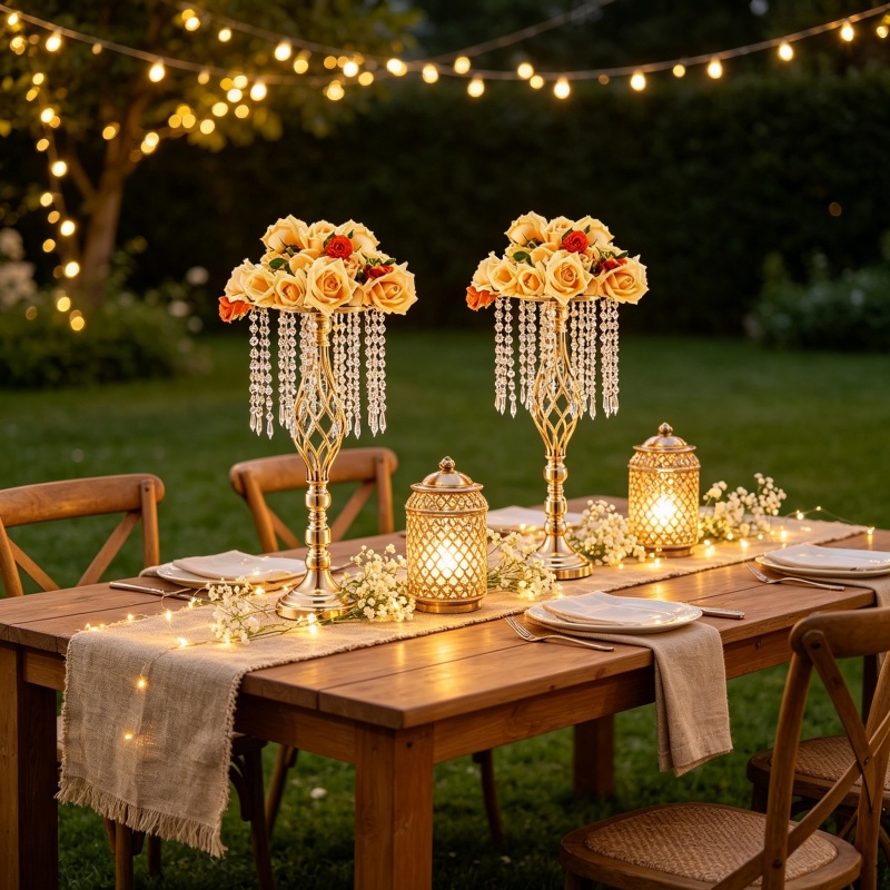 Elegant Tall Gold Crystal Flow - Florist Supply Vases のレビューと価格