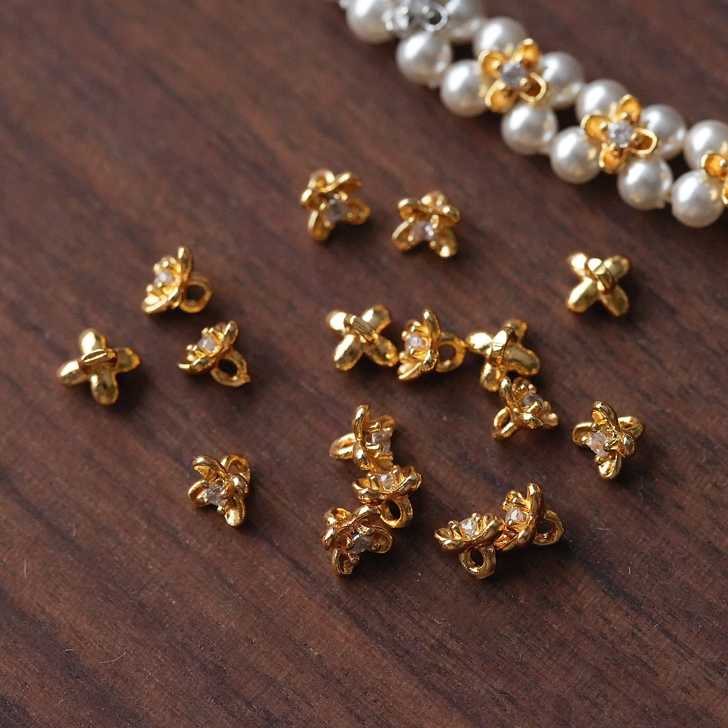 20PCS Gold Plated Brass Mini Z - Flower Supplies のレビューと価格