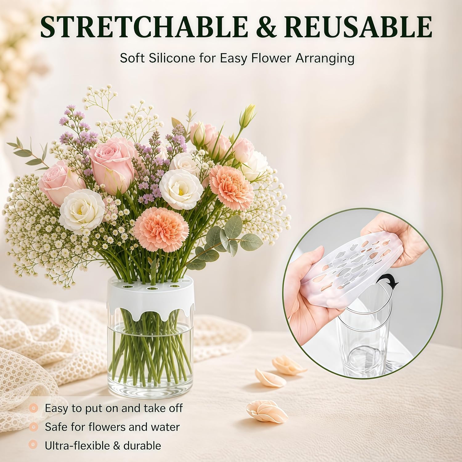 Silicone Blossom Grid Flower A - Florist Supply Vases のレビューと価格