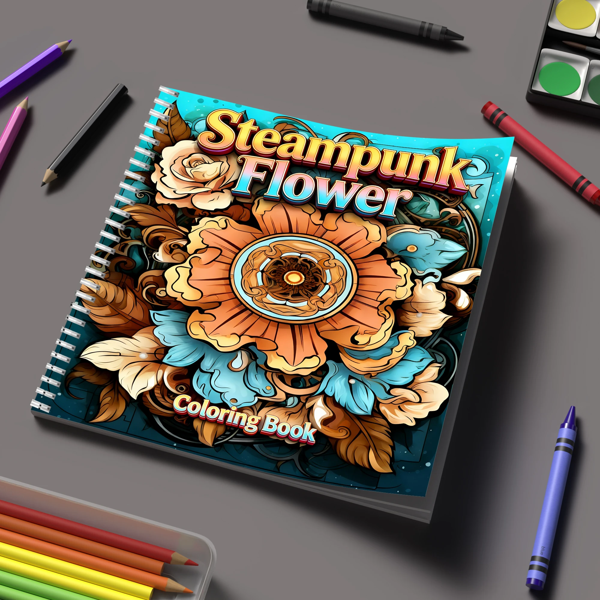 Coloring Book Steampunk Flower - Flower Supplies のレビューと価格