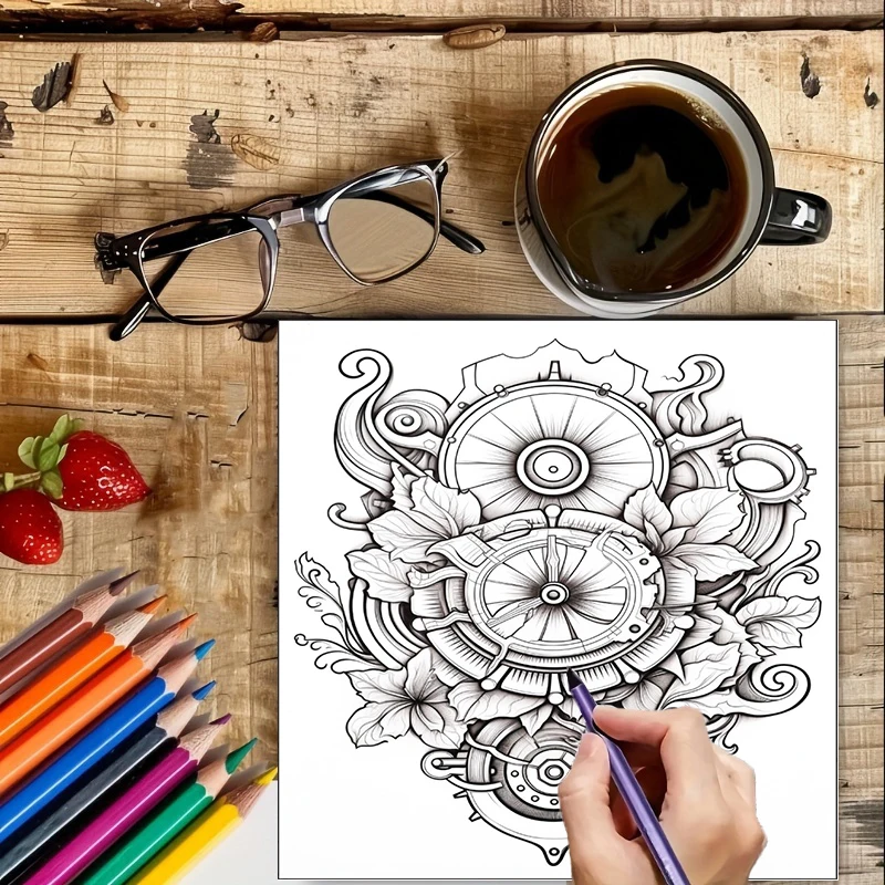 Coloring Book Steampunk Flower - Flower Supplies のレビューと価格