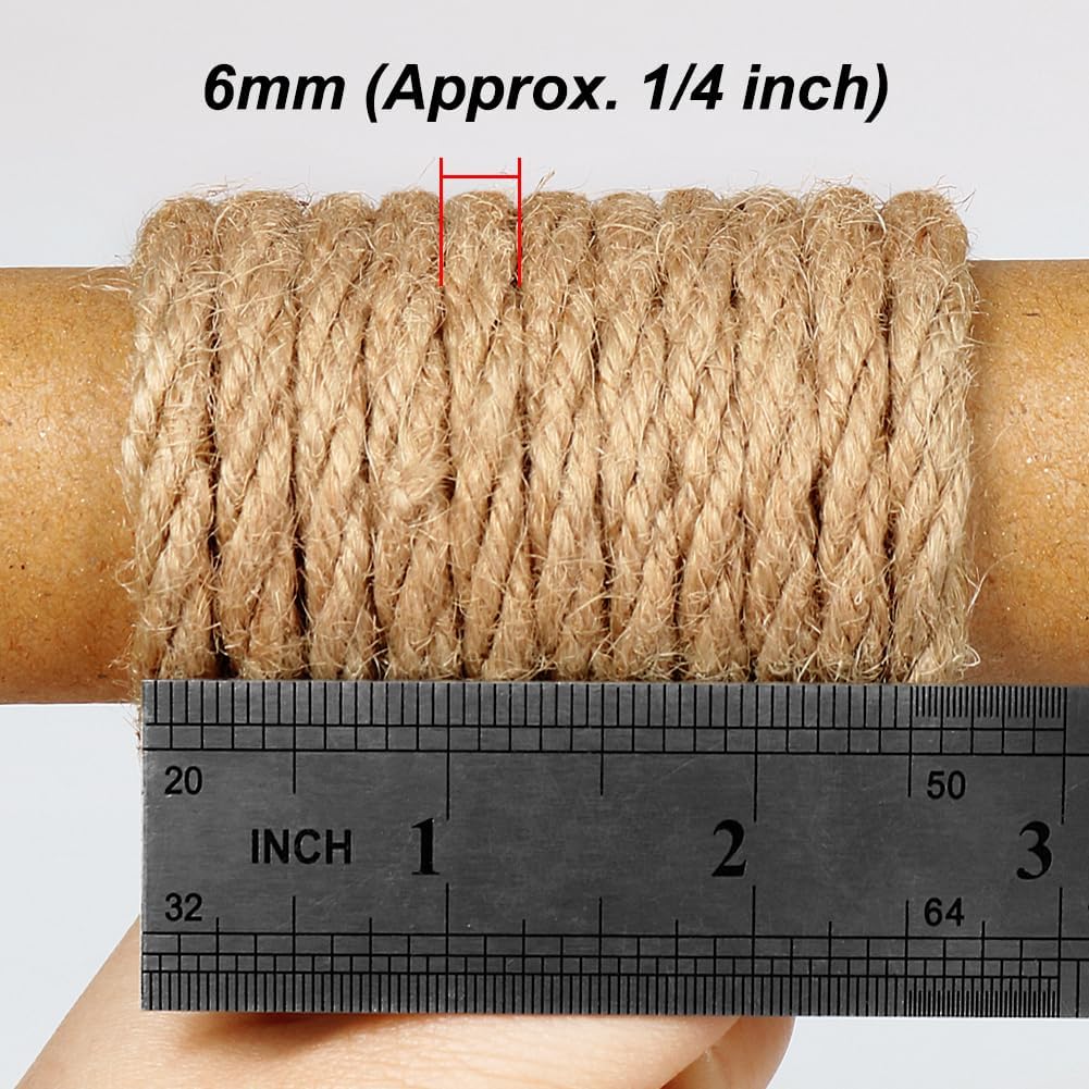 6mm Jute Rope 33ft Natural Twi - Twine Jute Natural のレビューと価格