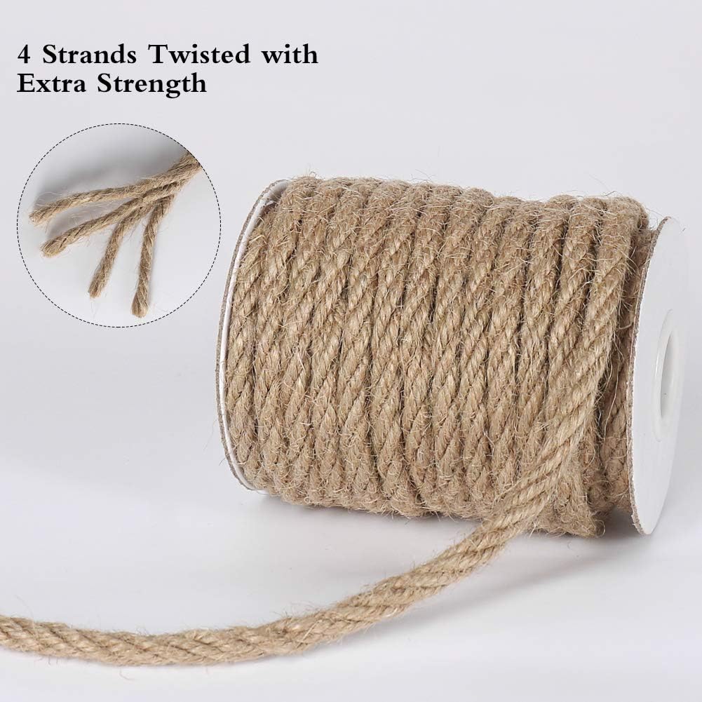6mm Jute Rope 33ft Natural Twi - Twine Jute Natural のレビューと価格