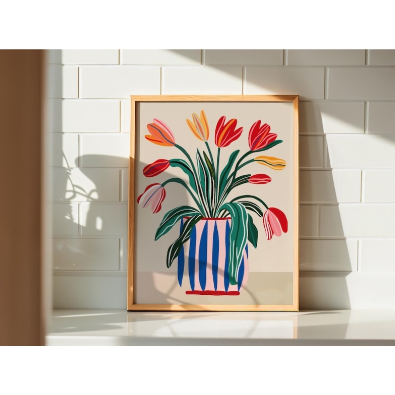2pcs Tulip Flowers Canvas Wall - Florist Supply Vases のレビューと価格