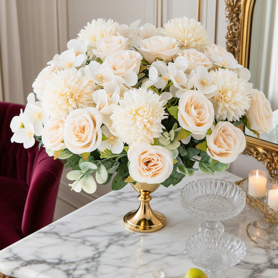 1/4pcs Artificial Flower Rose  - Florist Supply Vases のレビューと価格