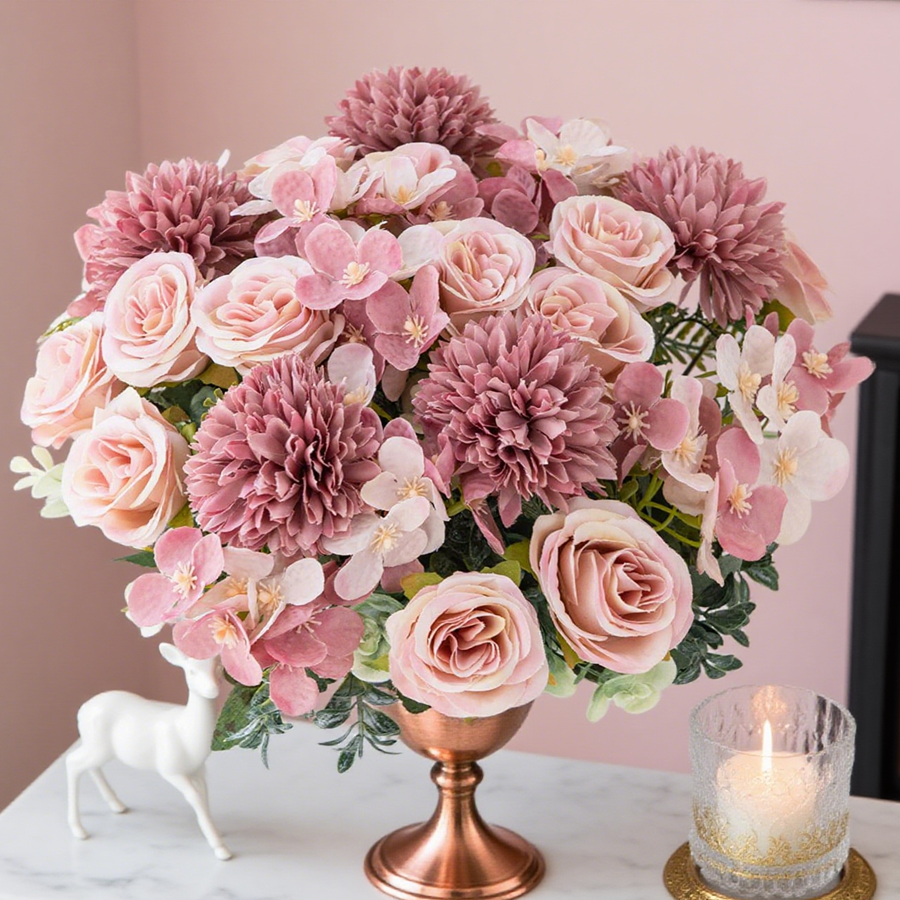 1/4pcs Artificial Flower Rose  - Florist Supply Vases のレビューと価格
