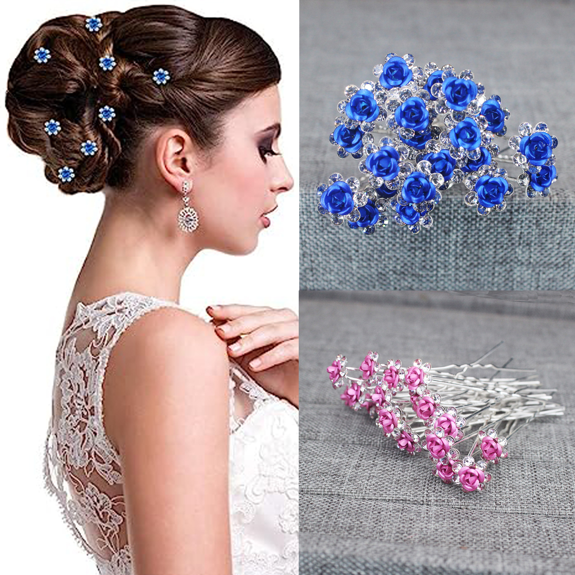 20PCS Rose Flower Rhinestone H - Flower Supplies のレビューと価格