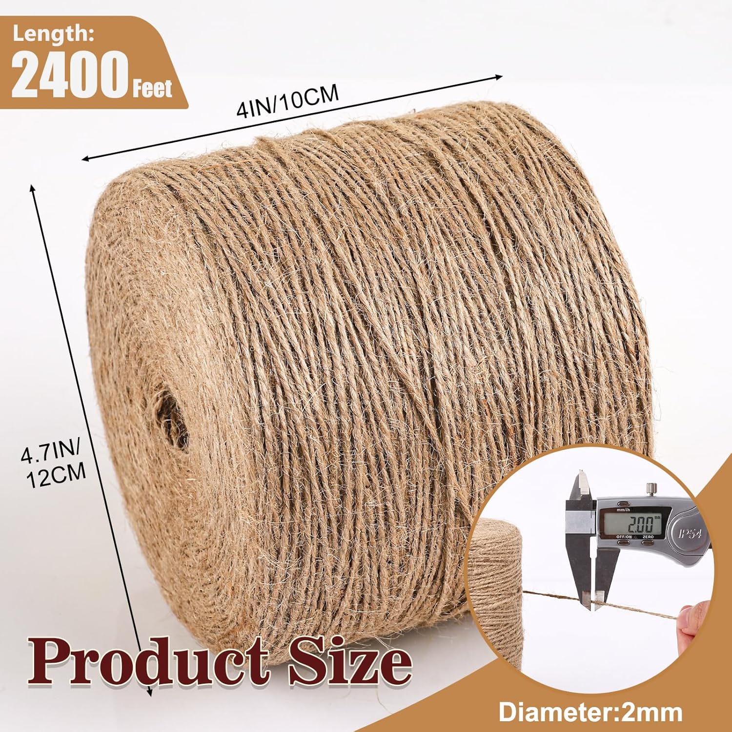 Natural Jute Twine 2400ft for  - Twine Jute Natural のレビューと価格